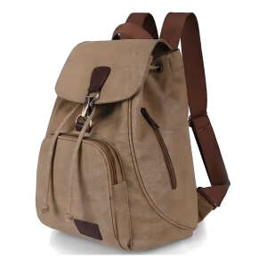 Go-done - Mini Bolsos De Nilón Para Damas Kakhi Color Marrón Correa De Hombro Marrón Oscuro Diseño De La Tela Liso
