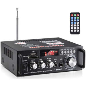 Amplificador Audio Estéreo Facmogu, Bluetooth, Usb, Sd Y Fm. Color Negro Potencia De Salida Rms 300 W