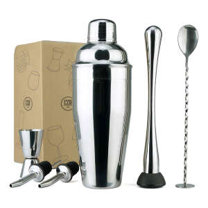 Czw Coctelera Profesional De Barman, Acero Inoxidable 710 Ml Color Plateado