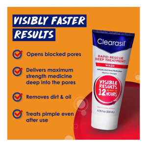 Clearasil Acne Rapid Rescue Deep Treatment Wash 200ml 6.78oz