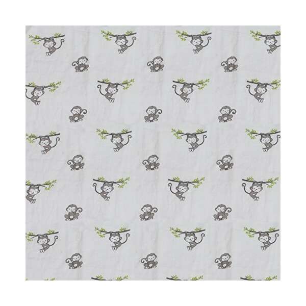 Bacati Conjunto De 4 Monos Felices Muselina Swaddling Mantas - Image 5
