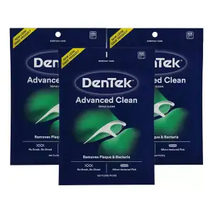 Dentek Triple Clean Advanced Púas Hilo Dental 150 Und 3 Pack