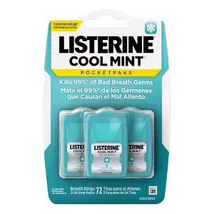 Listerine Cool Mint Pocket Paks Tiras De Aliento 72und Pack6