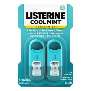 Listerine Pocketmist Cool Mint Bruma De Cuidado Bucal Pack 2