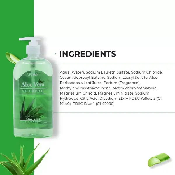 Delon Shampoo Con Aloe Vera Hidratación Y Brillo 725ml - Image 5